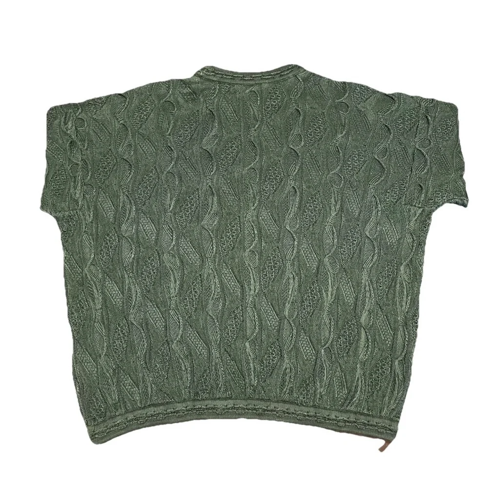 Rare Coogi Basics Authentic Mens Green Cotton Knit Sweater Size Large